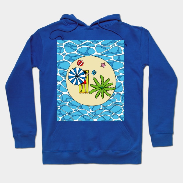 Lonely Island Relaxation Sun Hoodie by flofin